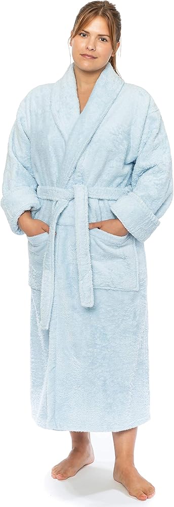 Classic Turkish Towels CTT Premium 100% Turkish Cotton Terry Cloth Bath Robe for Women & Men, Soft & Plush Long Unisex Robe