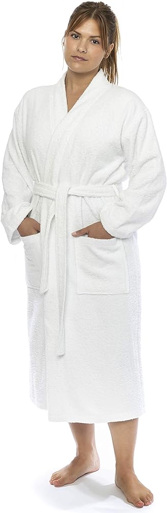 Classic Turkish Towels CTT Premium 100% Turkish Cotton Terry Cloth Bath Robe for Women & Men, Soft & Plush Long Unisex Robe