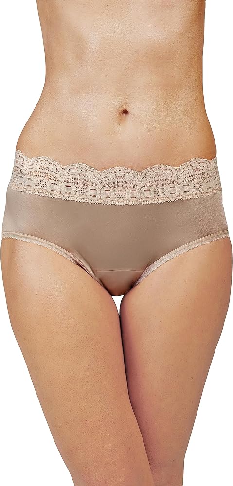 Shadowline Women's Lace Trimmed Hipster Panty 3 Pack