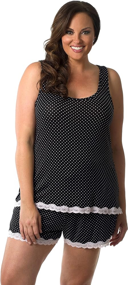 Plus Size Tank Top & Short Pajama Set 562856x