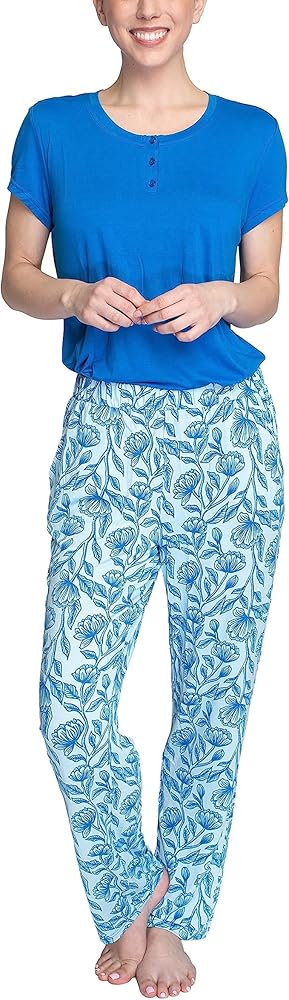 Hanes Women's Comfort Sleep Feather Knit Pajama Set, Lounge PJ Sleep Set, Multiple Colors, Multiple Sizes