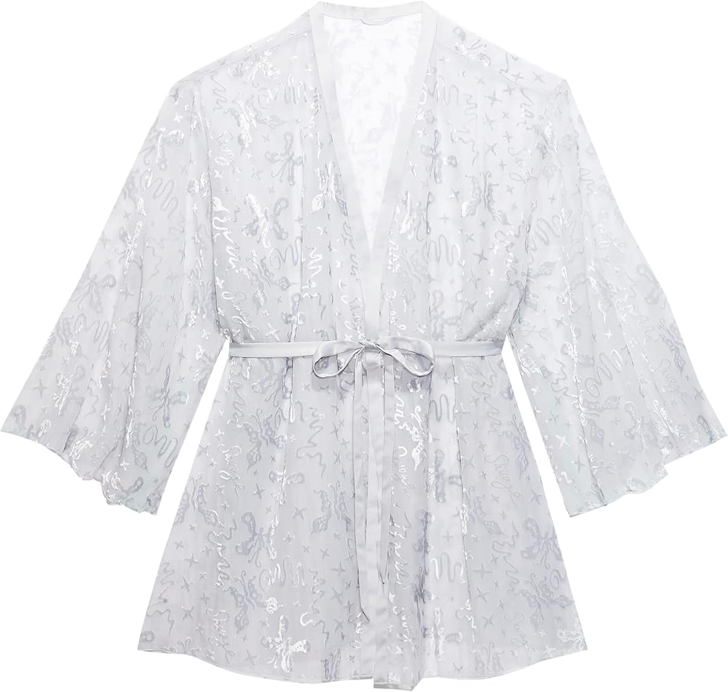 Savage X womens Devoré Dreams Velvet Short Robe