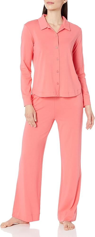 Amazon Aware Women's Relaxed-Fit Cotton Modal Pajama Long-Sleeve Shirt and Pants Set (Available in Plus Size)