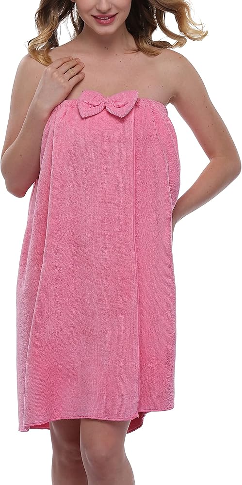 Women's Shower Wrap Robes Spa Body Wrap Bathrobe Ultra Absorbent Cover up Towels