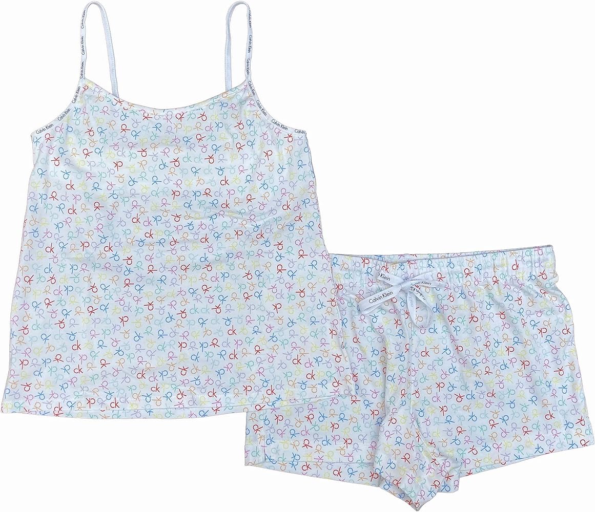 Calvin Klein Women's Carousel Logo Camisole & Shorts Pajama 2-Piece Set