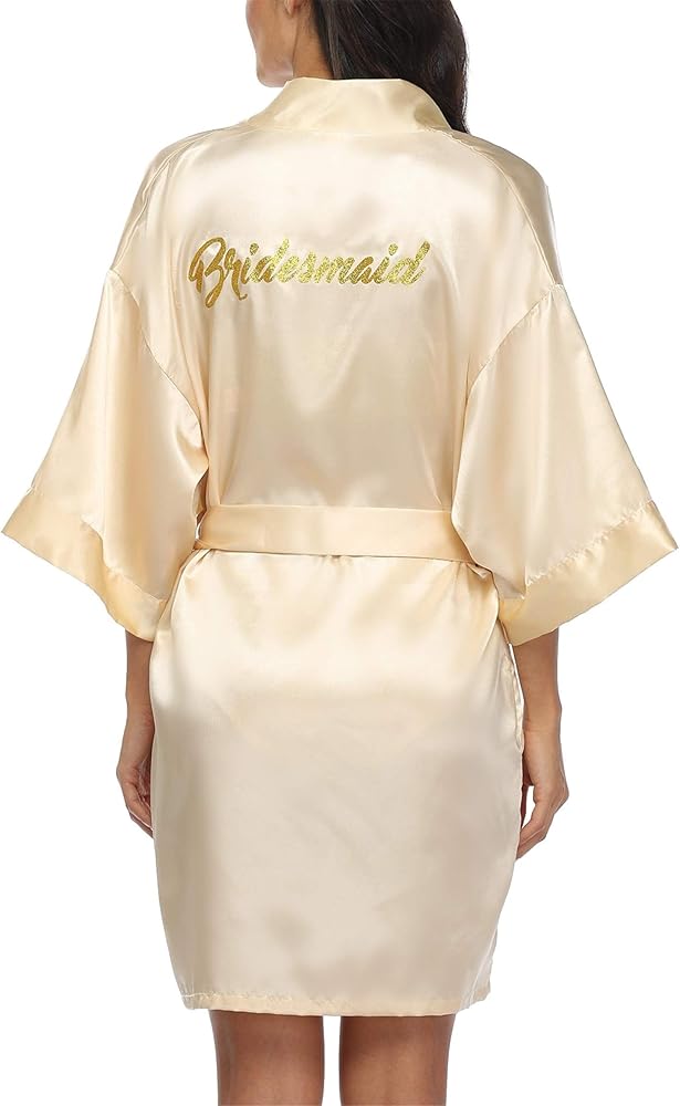 Giova Women Bridal Robe for Bride and Bridesmaid Getting Ready Wedding Party Bathrobe