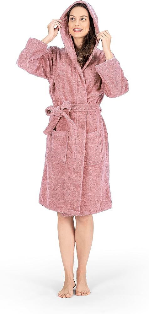 Nine West Womens Hooded Terry Bathrobe