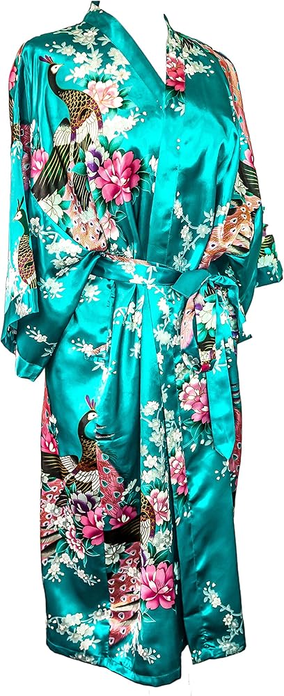 CCcollections Kimono robe long 16 colors PREMIUM Peacock bridesmaid bridal shower womens gift