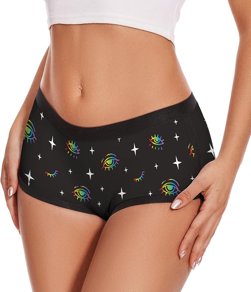 Womens Boyshorts Panties Stretchy Boxer Briefs Novelty Lounge Sleep Shorts