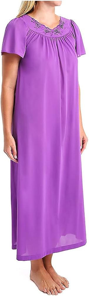 Shadowline Women's Petals 53 Inch Short Flutter Sleeve Long Gown