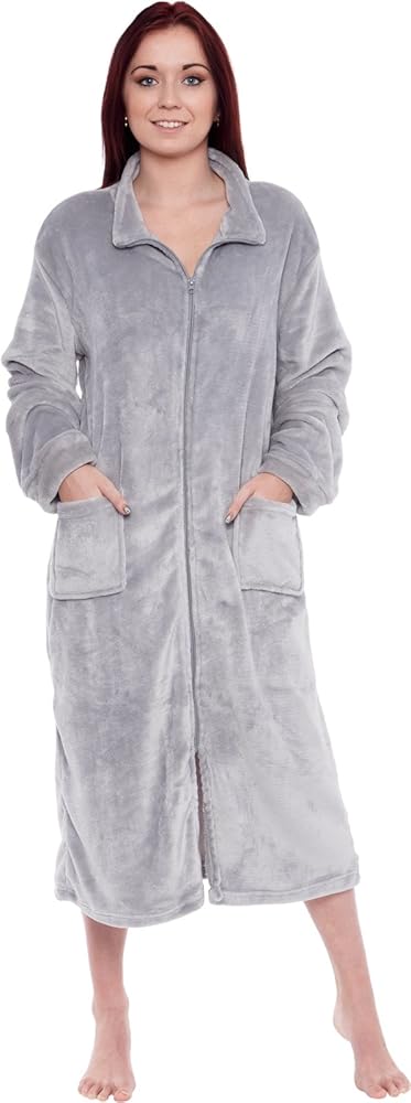 Womens Sherpa Fleece Bath Robe, Fluffy Plush Bathrobe Great Mothers Day Gift Present for Mom, Grandma, Daughter, Sister, Wife