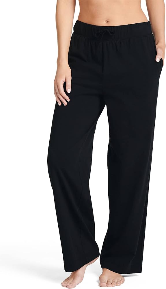 Jockey Women's Sleepwear Everyday Essentials 100% Cotton Pant, Black, M