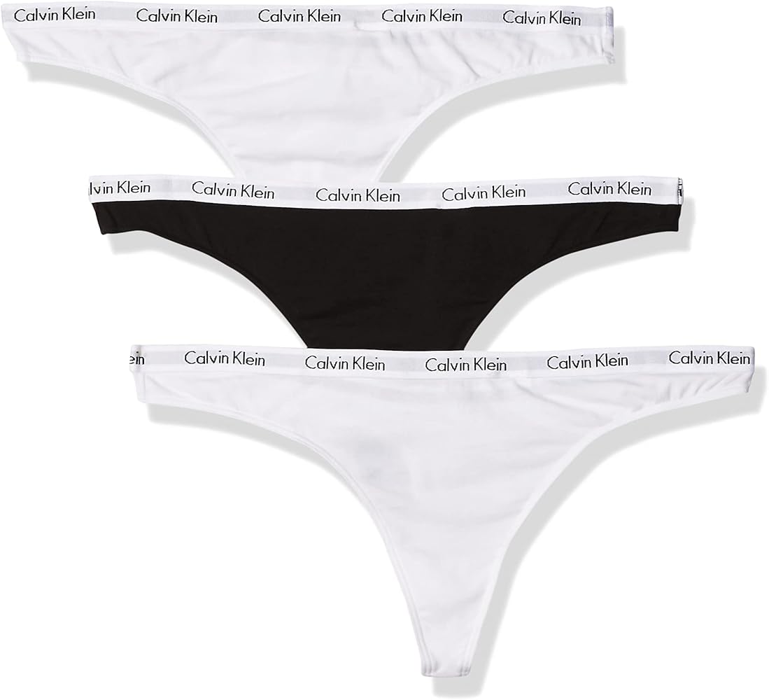 Calvin Klein Women's Carousel Logo Cotton Thong Multipack Panty