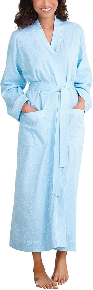 PajamaGram Long Bathrobes For Women - Womens Cotton Robe, 100% Cotton