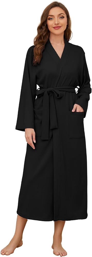 U2SKIIN Women Robes Long Knit Bathrobe Soft Sleepwear Comfortable Ladies Stretch Loungewear