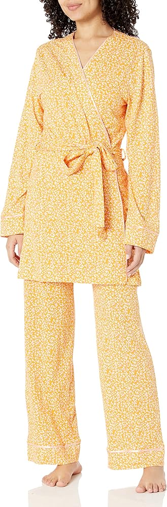 Cosabella Women's Bella Printed Curvy Cami, Robe & Pant Set