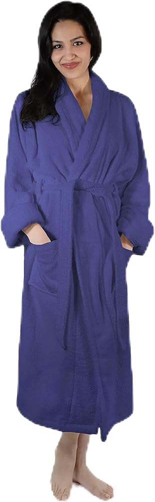 Traditional Women's Turkish Cotton Bathrobe, Classic Home and Bath Robe Collection