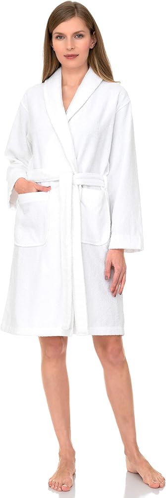 TowelSelections Women’s Robe, 100% Cotton Short Terry Shawl Bathrobe