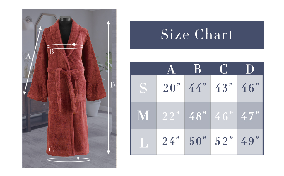 Robe Size Chart