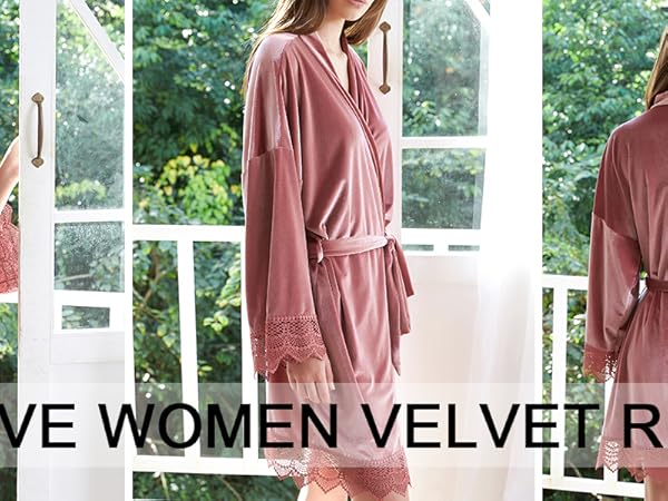 Women Velvet Robes