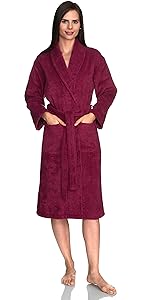 TowelSelections Womens Robe, Cotton Terry Shawl Bathrobe