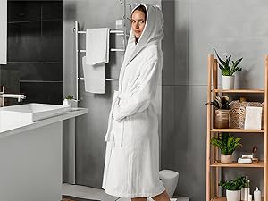 Hooded Terry Bathrobes for Women - ANYTIME, ANYWHERE