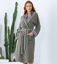 Double Layer Plush Microfiber Robes for Women - Khaki Green