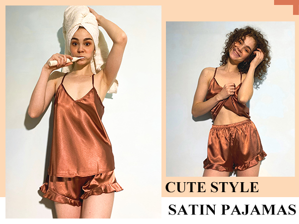 womens satin pajamas