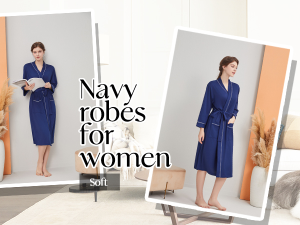 Navy blue robes for women