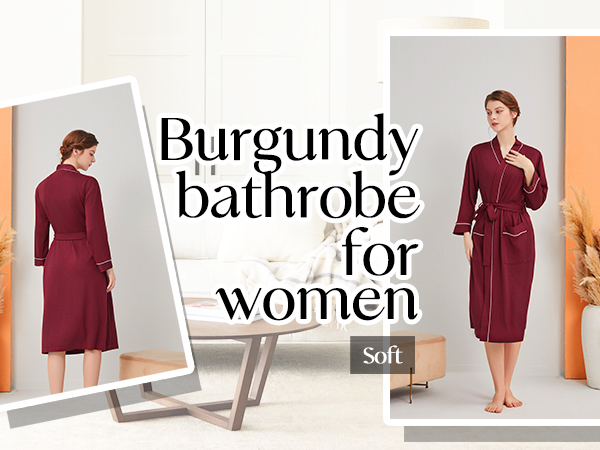 Burgundy bathrobe for women