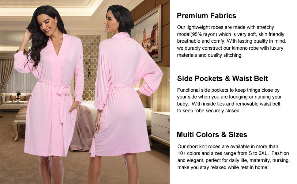 womens robes knee length robe lightweight robes for women modal robe knit kimonos summer robe