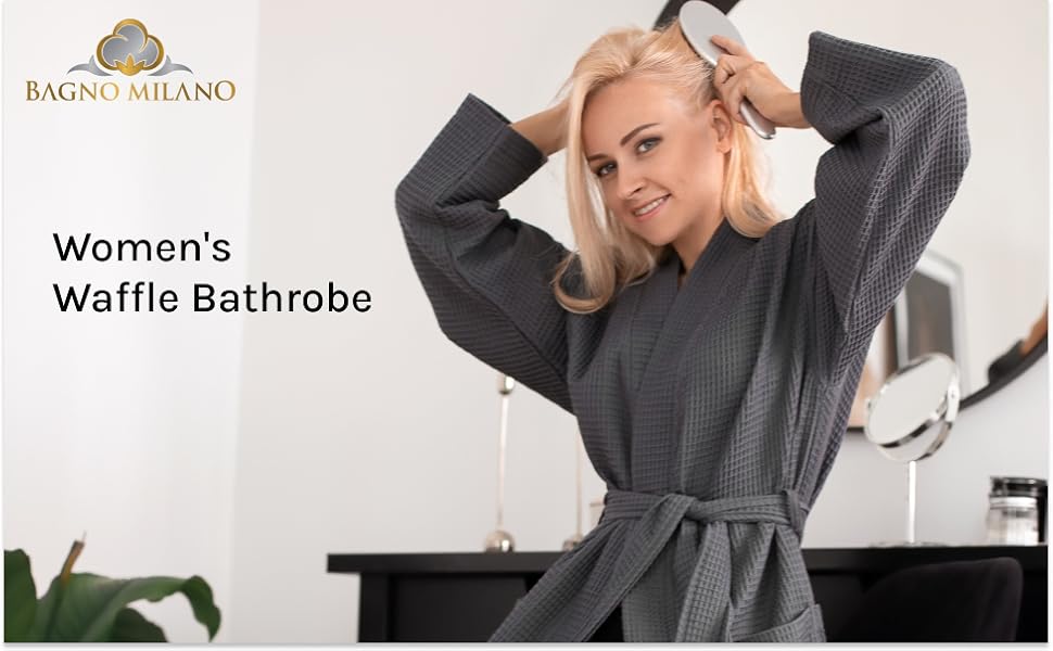 women waffle bathrobe