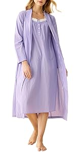 cotton nightgown and robe sets for women