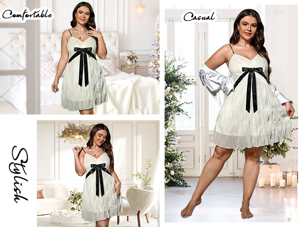 Women Plus Size Lingerie Lace Babydoll Vintage Nightgown ColorBlock Nightwear Sleepwear Night Dress