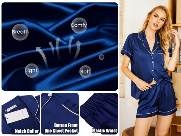 satin pajamas for women comfy cozy