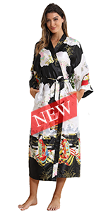 Japanese kimono robe for women long satin robe long silk robe for women long costume robe