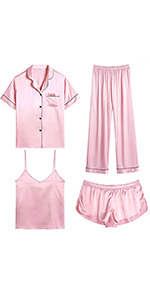 Women 4pcs Pajama Set