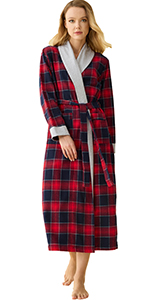 cotton flannel robes for women long length