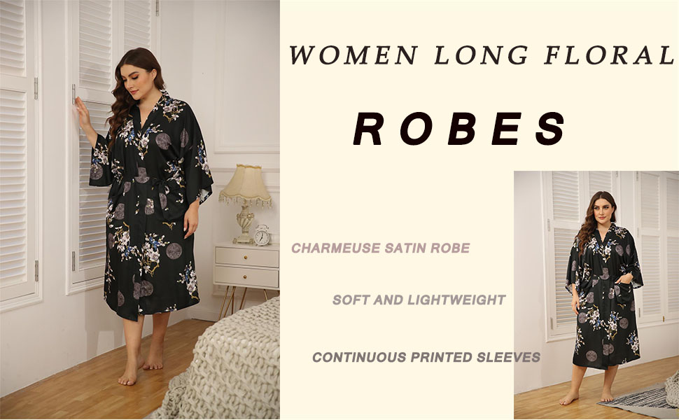 women long floral robe 