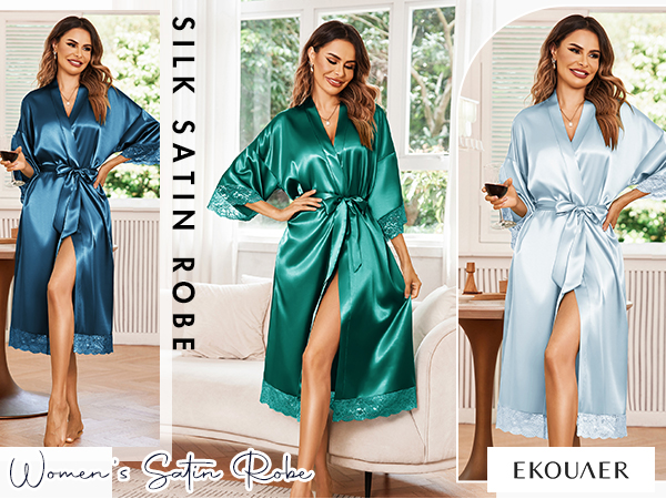 long satin robe