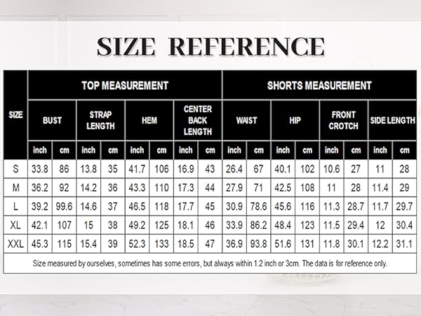 Cami Pajamas Size Chart