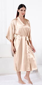 women long pure color robe