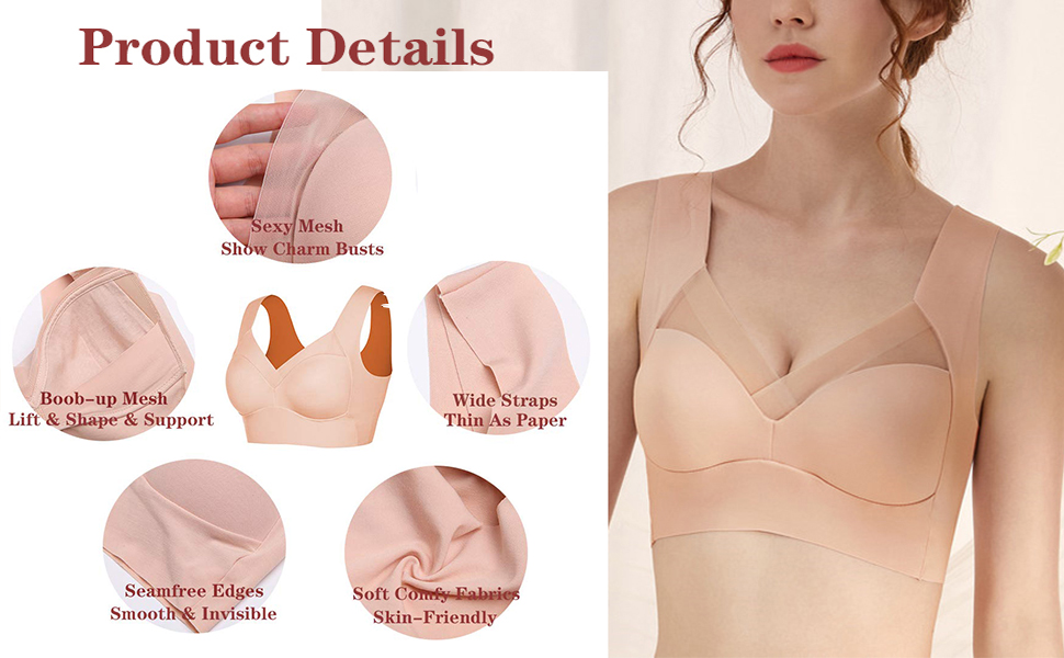 seamless wirefree sleep bra for women lift push up true bra thin soft comfortale daily bralette