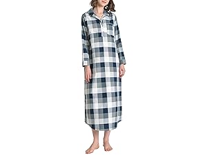 Women''s Flannel Nightgown with Pockets Long Sleeves Full Length