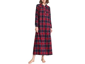 Women&#39;s Long Sleeves Cotton Flannel Nightgown