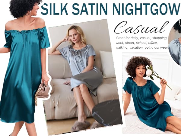 silk nightshirt nightgown