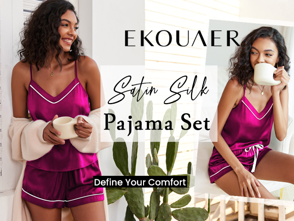 satin pajamas womens