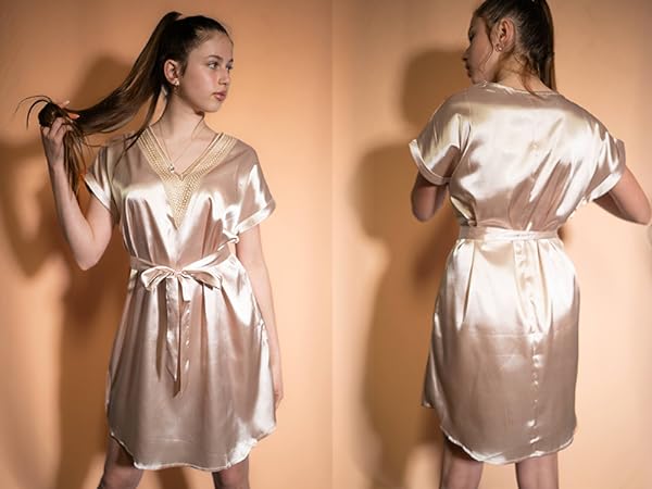 champagne satin nightgown