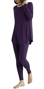 womens bamboo pajamas set long sleeve