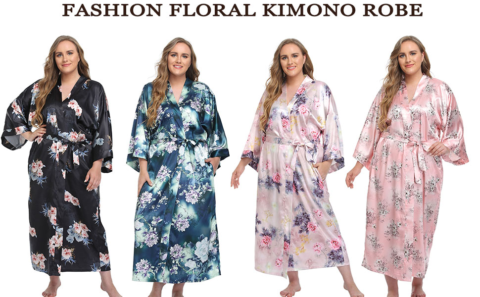 women floral robe 